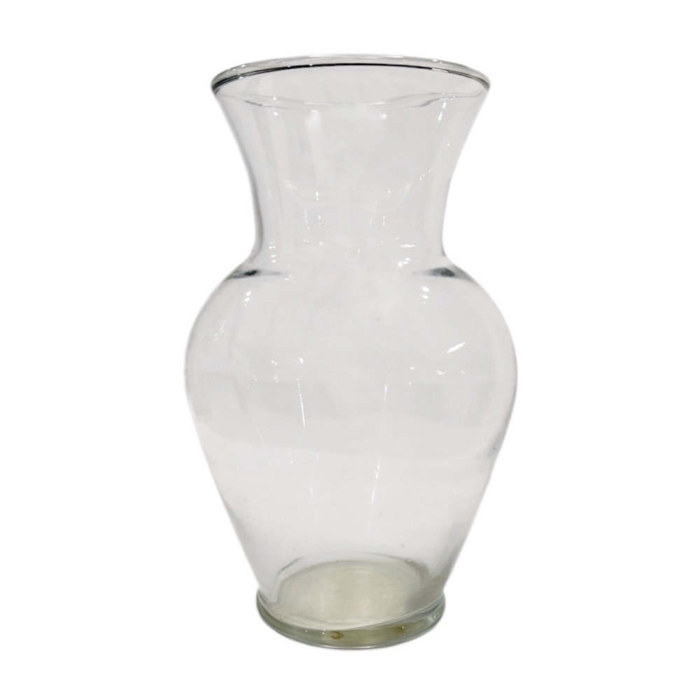 7x3.25” Smooth Glass Flower Vase Clear
